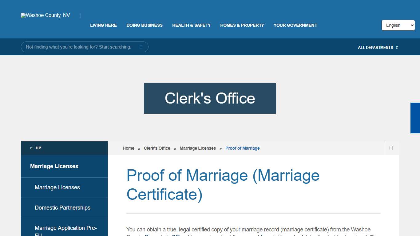 Proof of Marriage (Marriage Certificate)